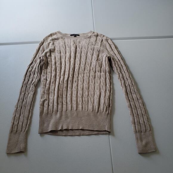 Y2K Gap Sweater Womens Medium Cable Knit Crewneck Angora Blend Pullover Classic - Picture 1 of 9